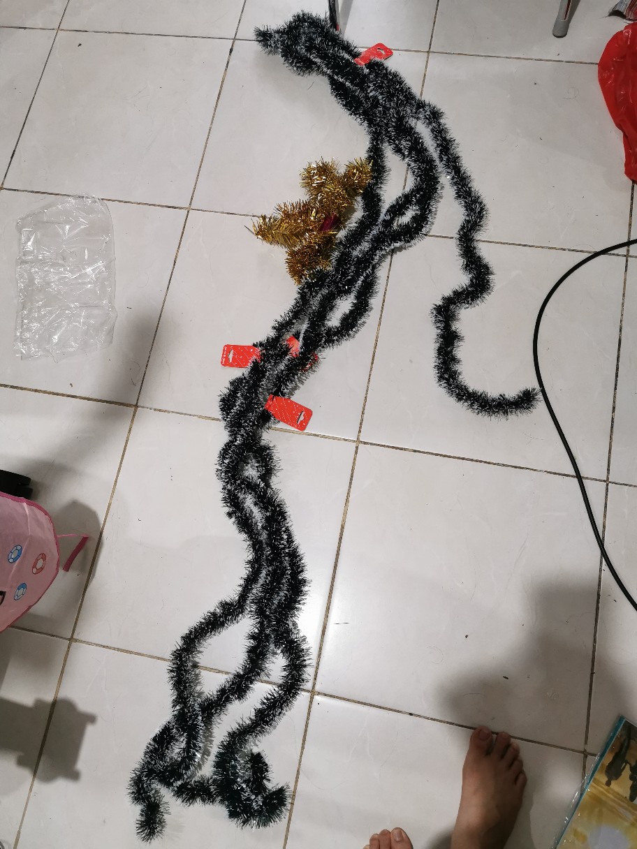 Slinger Hijau / Hiasan Tinsel Dekorasi Pohon Natal / Dekorasi Natal / Slinger Natal Hijau