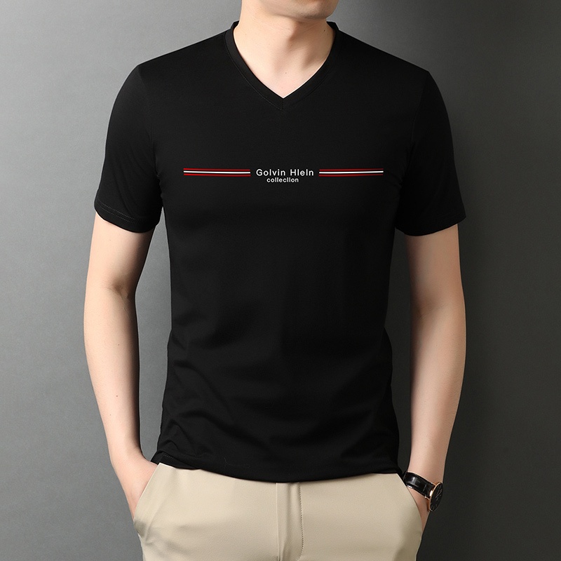 9SEVEN-Baju kaos V-neck GH / kaos Vneck lengan pendek / kaos leher V terbaru