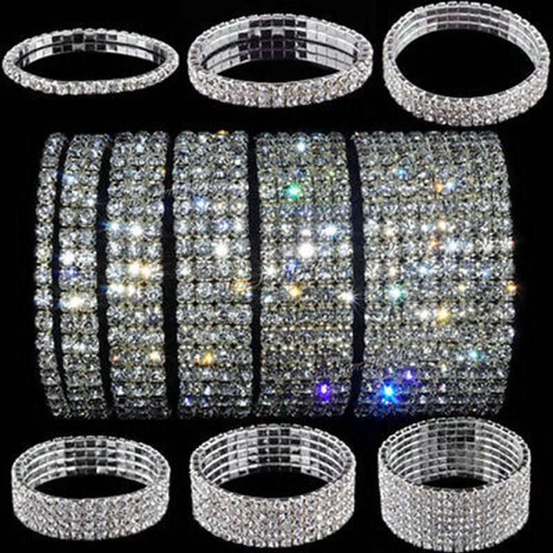 【TERSEDIA &amp; COD】Fashion Crystal Rhinestone Stretch Bracelet Bangle Wristband Wedding Bridal Gift