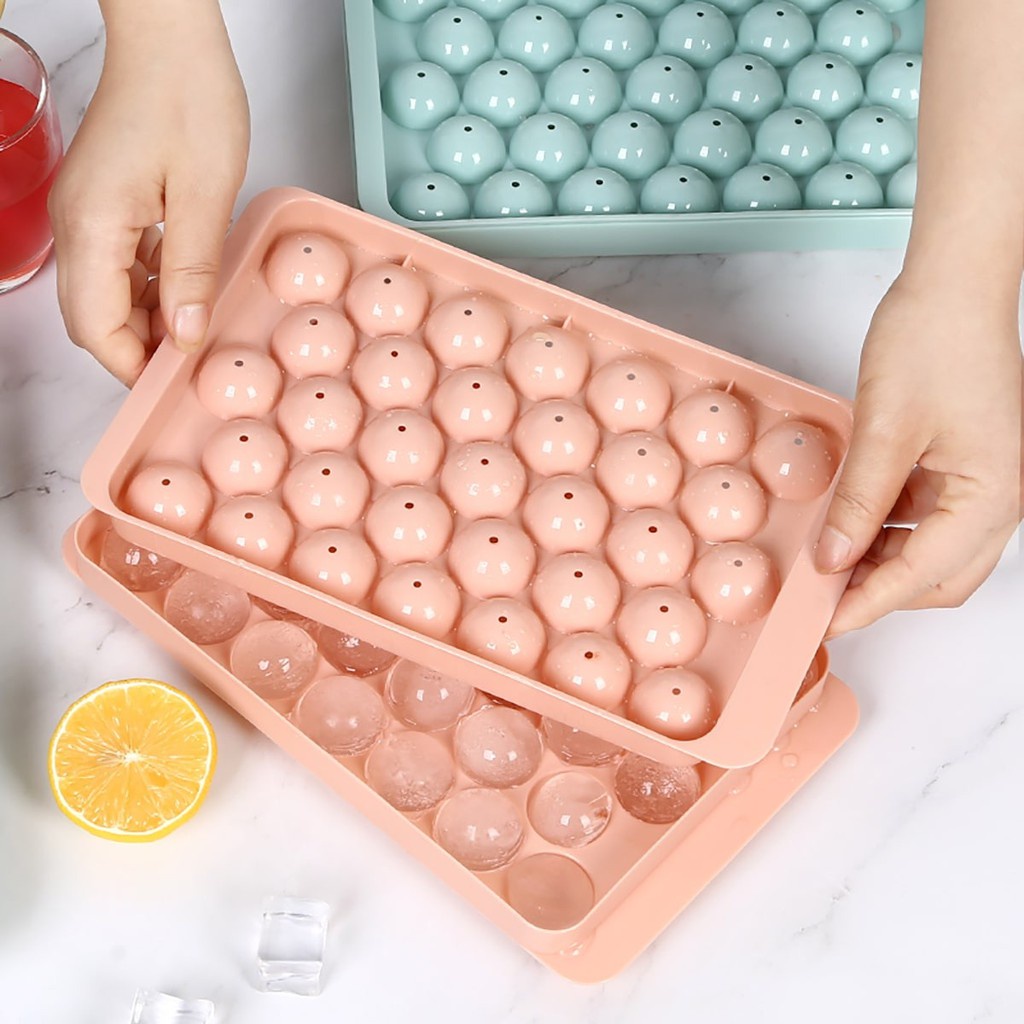 ⭐️ Jendela Kosmetik ⭐️ Cetakan Es Batu Bulat 33 Grid Ice Cube Tray Mold 33 Grid Sekat Cetak Bentuk Bola Cristal