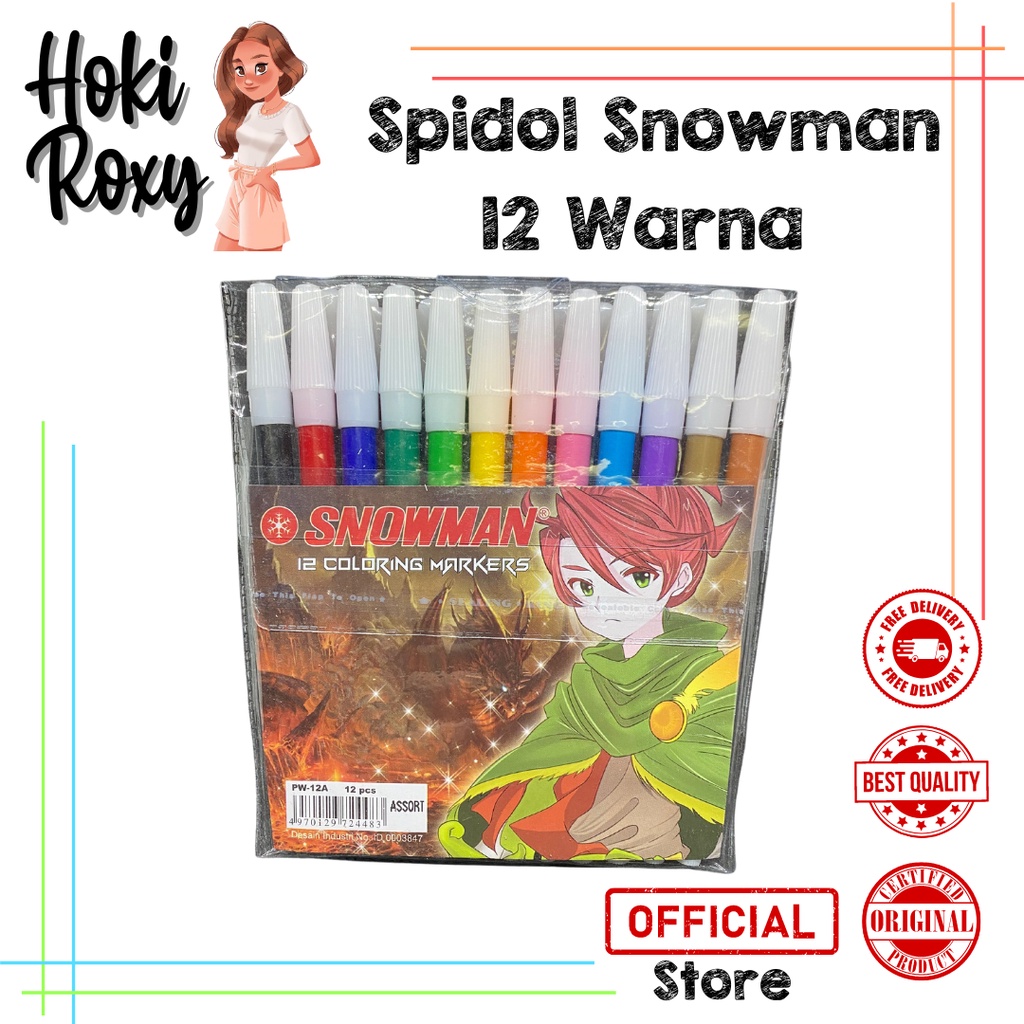 

Spidol Snowman set 12 Warna / Snowman Marker set PW-12A