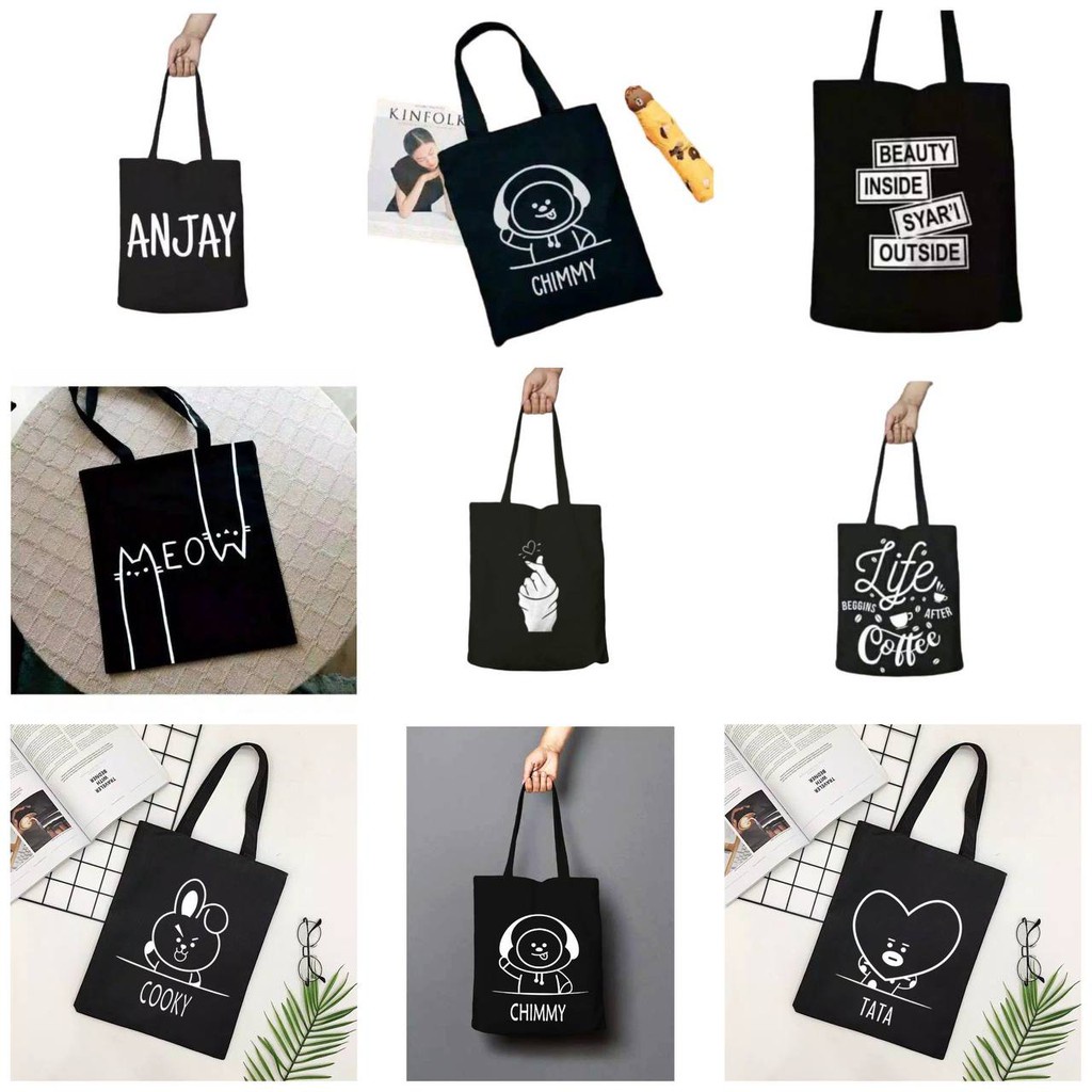 [LOCAL] - Totebag Custom Murah Kpop Ada Resleting