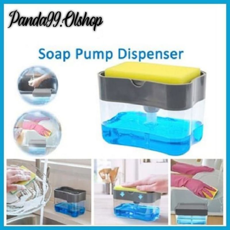 [D2] Dispenser Sabun &amp; Holder Spons Cuci Piring 2in1 ⭐panda99⭐