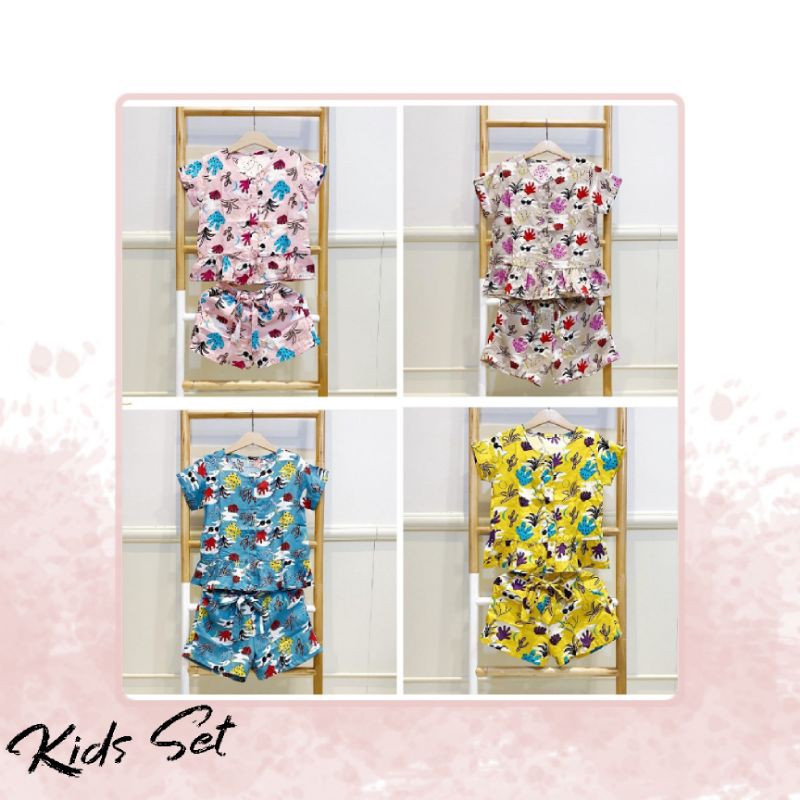 setelan rayon anak / piyama anak rayon / baju tidur couple ibu anak