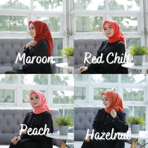 Bella Square Hijab Segiempat | Kerudung Laudya Pollycotton PART 2-3