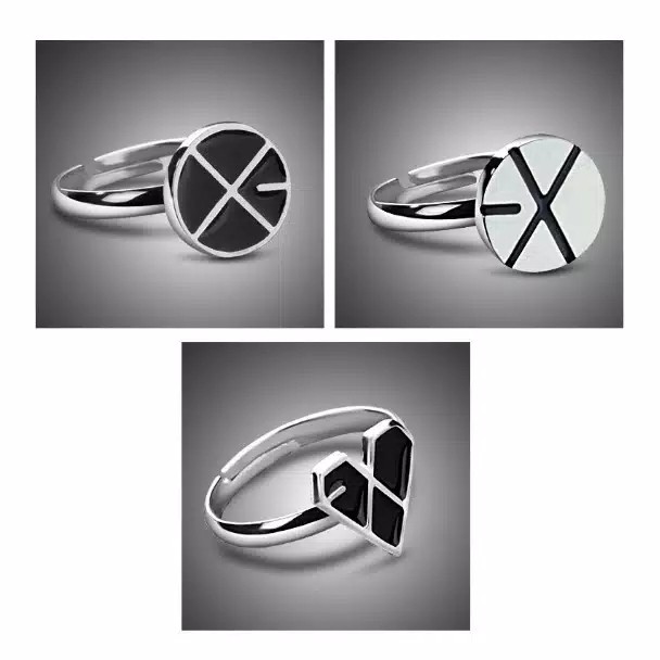 CC0176 - Cincin Tangan Pria Wanita Kpop Korea BTS EXO GOT7 NCT Daniel - White Round