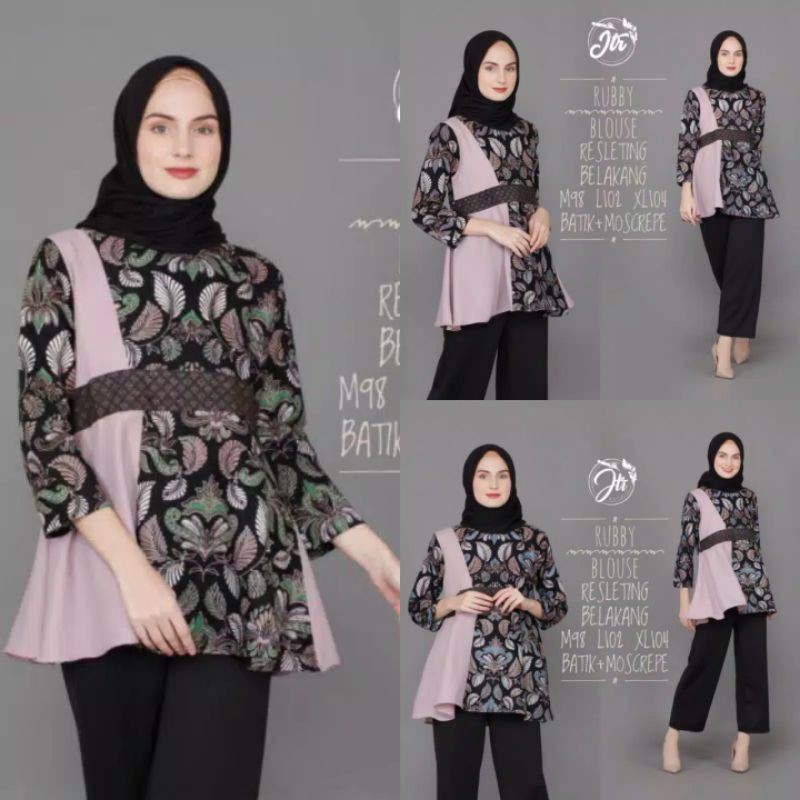 Batik Wanita Asj Sa Hrb026 Kenongo Kemeja Tosca Pendek