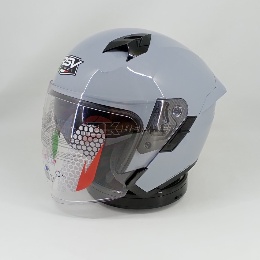 Jual Helm Half Face RSV SV300 Solid Modern Grey Double Visor Warna Abu