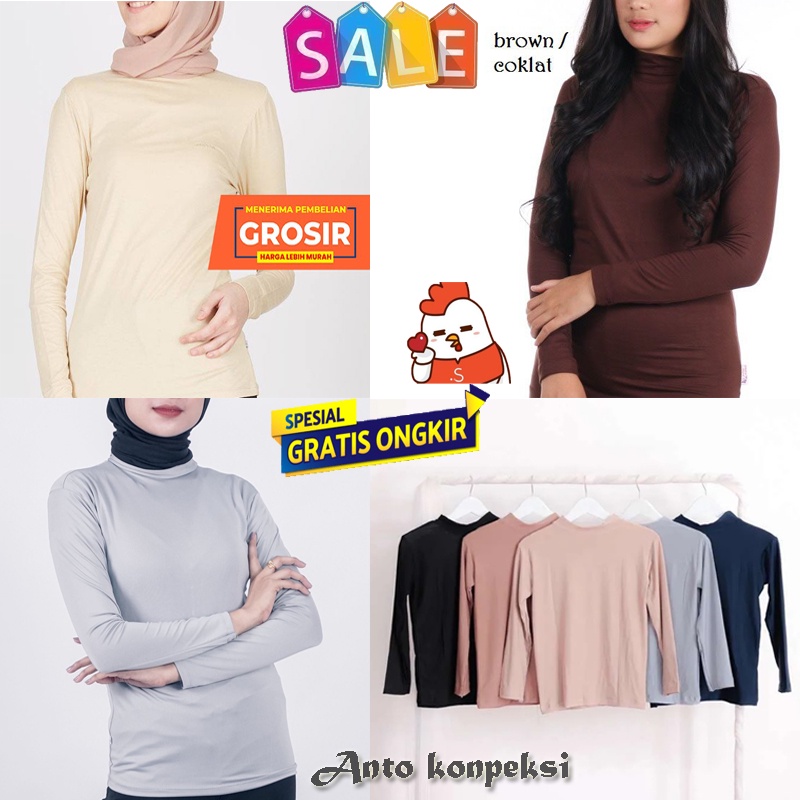 Manset | Manset Kaos | Manset Premium | Baju Manset | Manset Lengan Panjang | Inner Baju | Inner / Manset baju / badan /dalaman baju lengan panjang high neck All size fit to L/ MANSET / MANSET WANITA / MANSET HIJAB/ MANSET KAOS TERMURAH/ MANSET BAJU