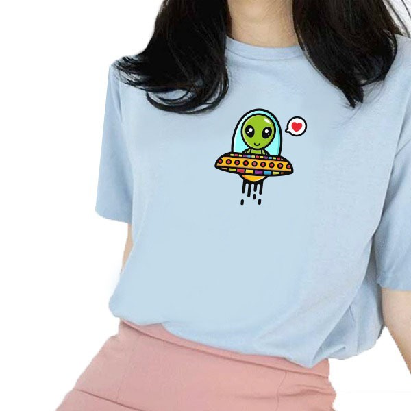 MYSTIQUE.ID-BAJU KAOS ALIEN T-SHIRT LUCU DAN AESTHETIC