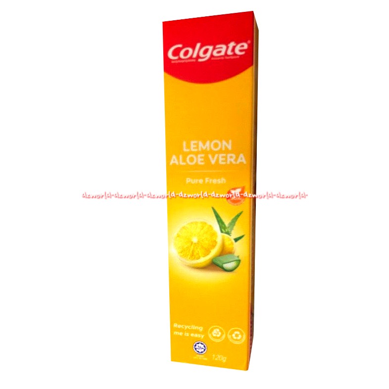 Colgate Lemon Aloe Vera Pure Fresh 120gr Recycling Me Is Easy Odol Toothpaste Rasa Jeruk Lidah Buaya Colgat Lemone Kolget Tooth Paste