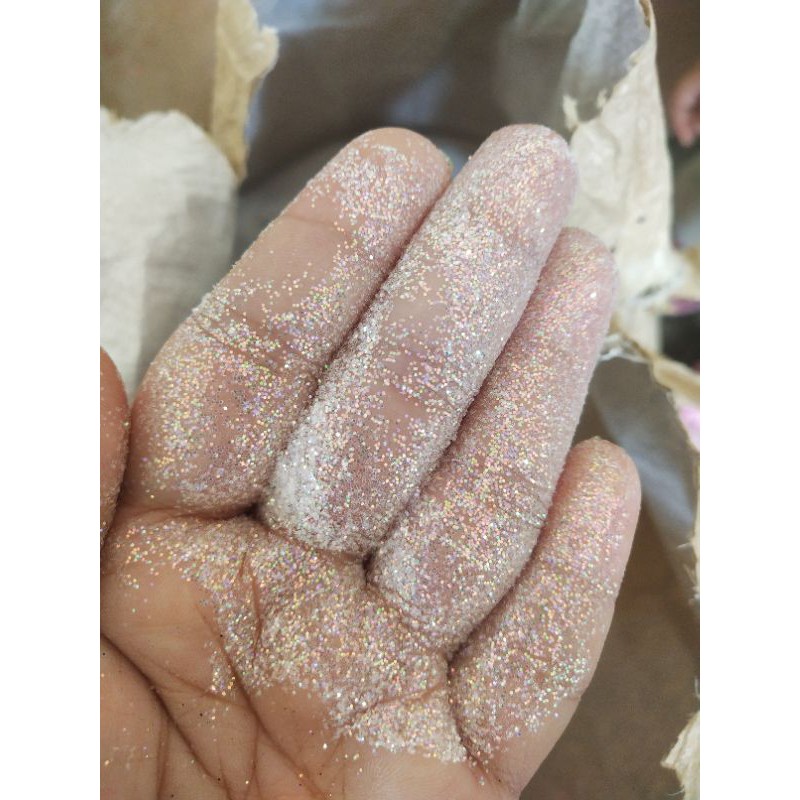 SERBUK GLITTER PUTIH RAINBOW UK. 1/102