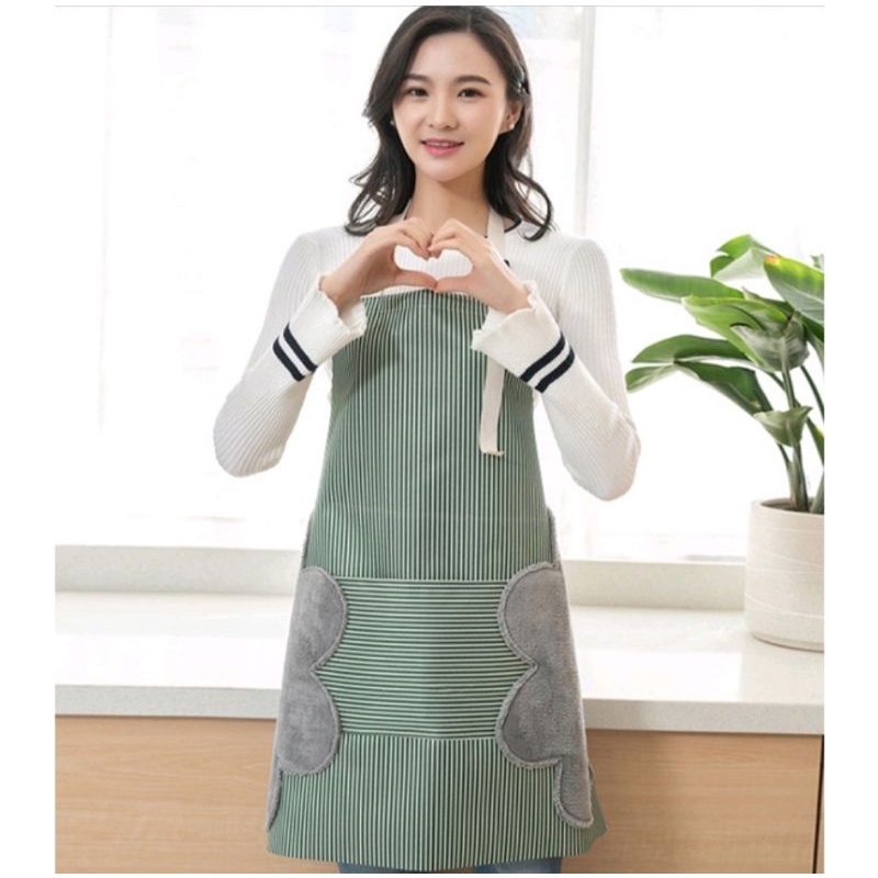 Celemek Masak Apron Dapur Anti Air Minyak Bisa Lap Tangan