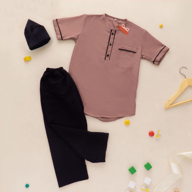 (PROMO) Setelan koko anak terbaru+peci/baju anak/setelan anak/baju muslim anak