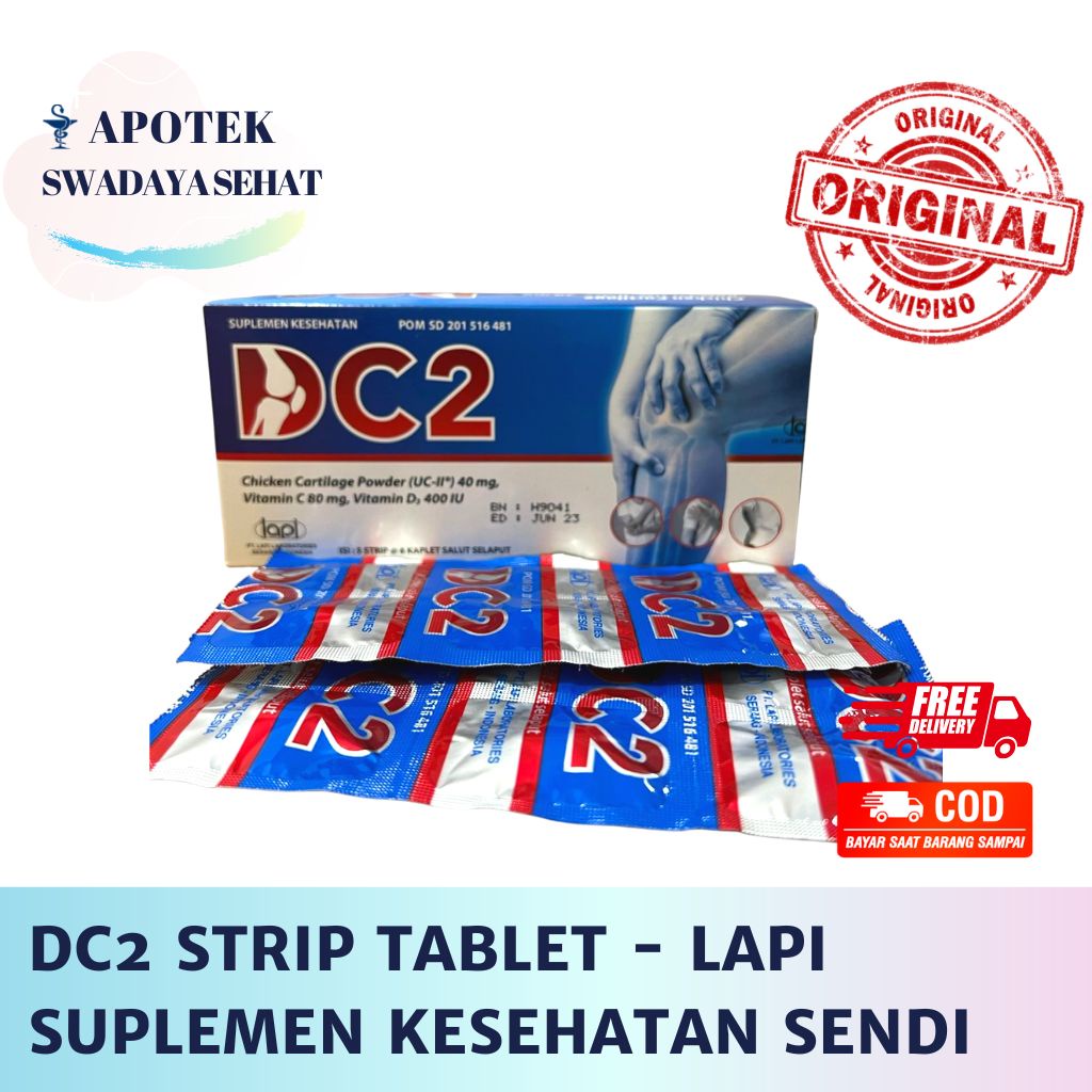 DC2 Strip Tablet - Suplemen Kesehatan Sendi Tulang Vitamin Chicken Cartilage Powder DC 2