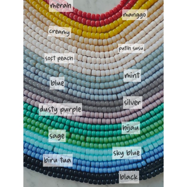 Manik Batu Tabung perstring 8mm