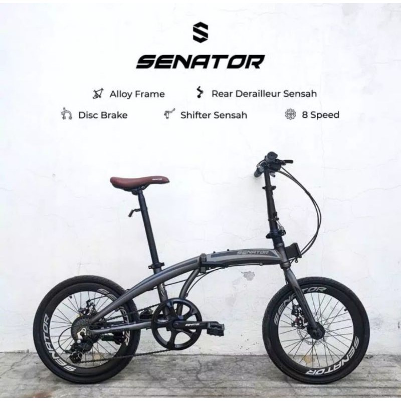 sepeda lipat folding bike senator 20 inch senator bahan alloy