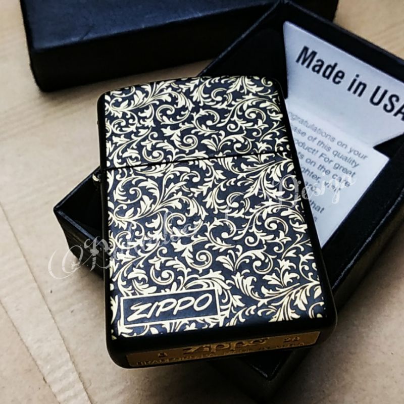 ZIPPO BLACK MATTE CUSTOM GRAFIR BATIK PINYET DESIGN GRATIS REQUEST CUSTOM GRAFIR NAMA ANDA