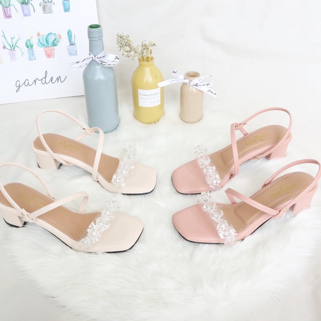 GLARISAMODA Aurora heels 5cm sandal wanita bunga payet nyaman