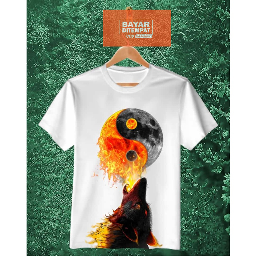 T-SHIRT BAJU KAOS PRIA KAOS DISTRO PRIA KAOS BERGAMBAR KAOS TERBARU SERIGALA API