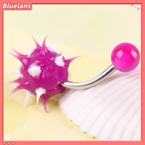 Bluelans 10Pcs Women Cute Prickly Ball Navel Belly Button Barbell Ring Body Piercing