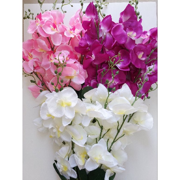 Bunga anggrek palsu artificial hias dekorasi cabang 6/bunga anggrek palsu