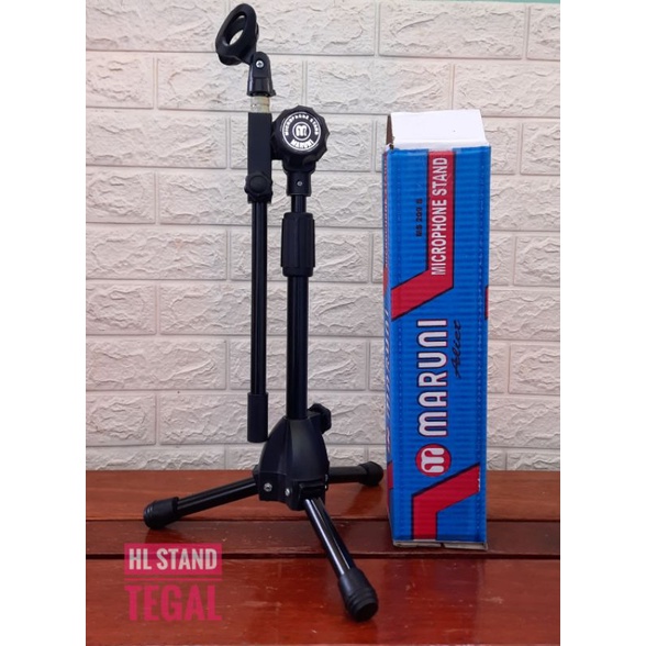 Stand Mic Maruni Pendek Hitam +Holder