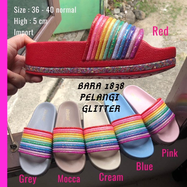 Barabara Pelangi 1838 Glitter Jellysandal Import