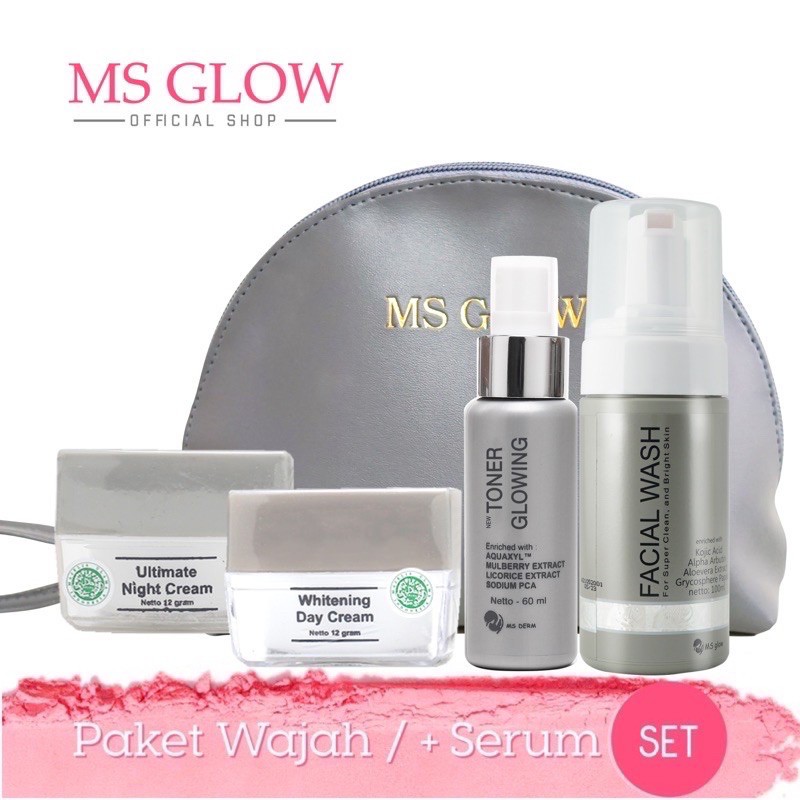 MS GLOW PAKET WAJAH cream skincare MS glow KECANTIKAN