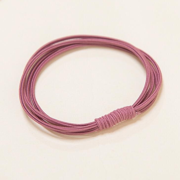 Reseller Welcome - F5104 (1PCS) Karet Rambut Korea Polos 3 IN 1 / Ikat Rambut / Karet Rambut Elastis-Pink Tua