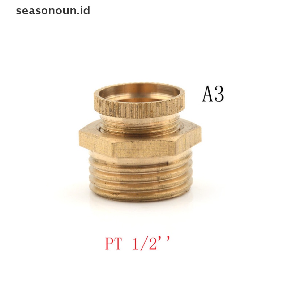 【seasonoun】 Air Compressor Male Threaded Water Drain Valve Brass Tone PT 1/2'' 3/8'' 1/4'' .