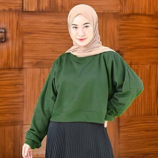 Public - Oversize Crop Sweater - Sweater Wanita Kekinian