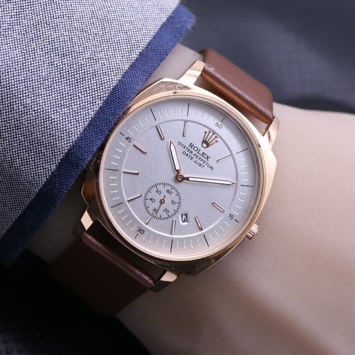 Jam Tangan Pria Rolex New Tali Kulit