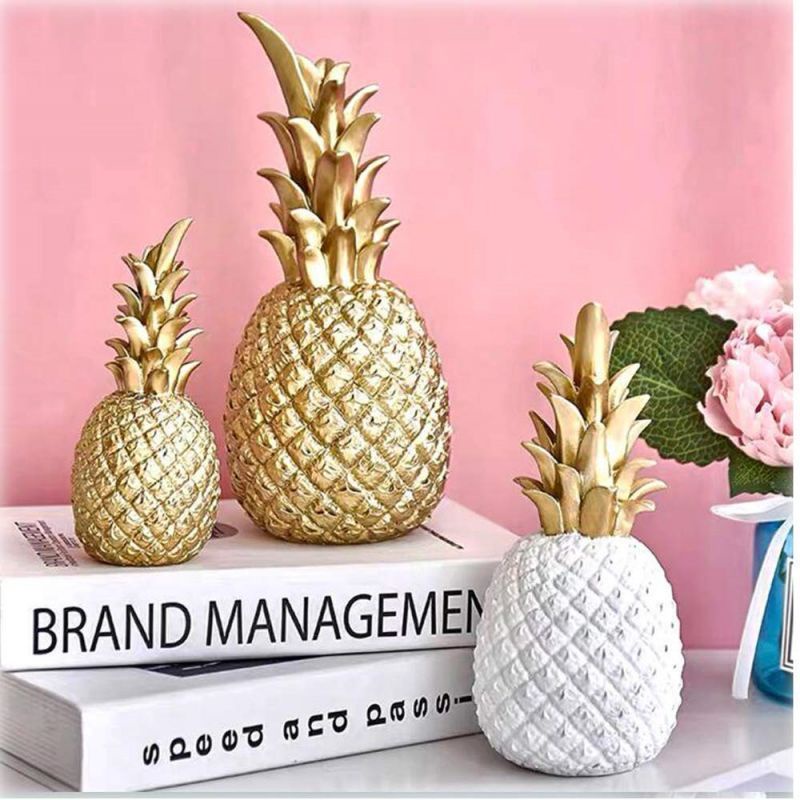 Dekorasi Desain Nanas Warna Emas Pajangan Nanas Tempat Pajangan Nanas Untuk Meja Dekor - Pineapple Ornament