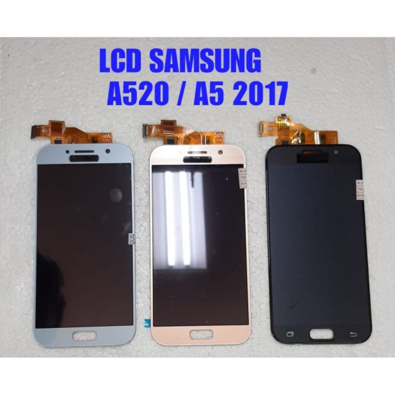 Layar LCD TS Touchscreen Fullset Samsung A5 2017 A520 AAA CONTRAS BLACK GOLD