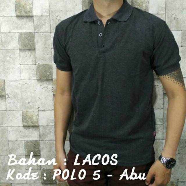 YB POLO SHIRT KAOS  KERAH  ABU TUA MISTY POLOS BAJU PRIA 