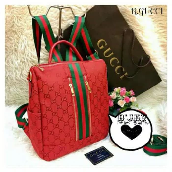 Dijual Tas Ransel Wanita Tas Cewek Punggung Gucci Tas Murah Kualitas Import - Hitam Murah