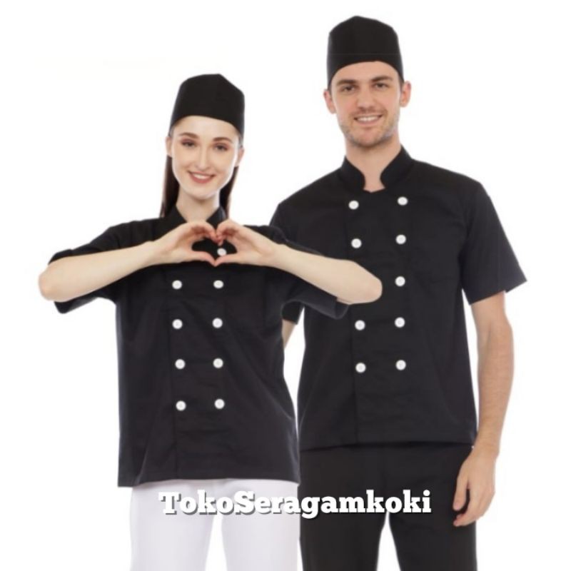 Baju Chef  Seragam Koki Lengan Pendek Putih Harga murah Kualitas Prima