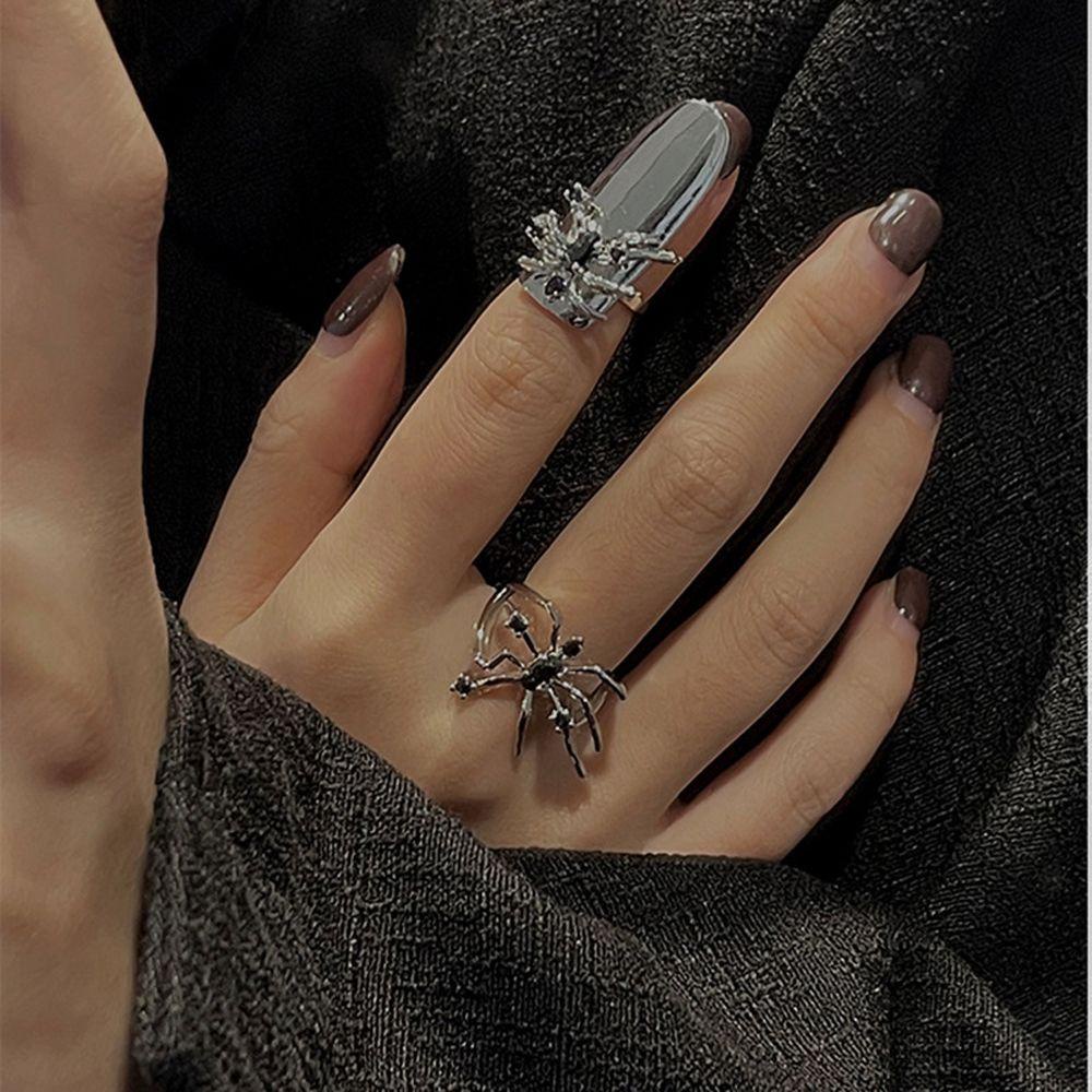 Needway Spider Ring INS Vintage Perhiasan Hadiah Cincin Jari Telunjuk Adjustable Gadis Pembukaan Rings