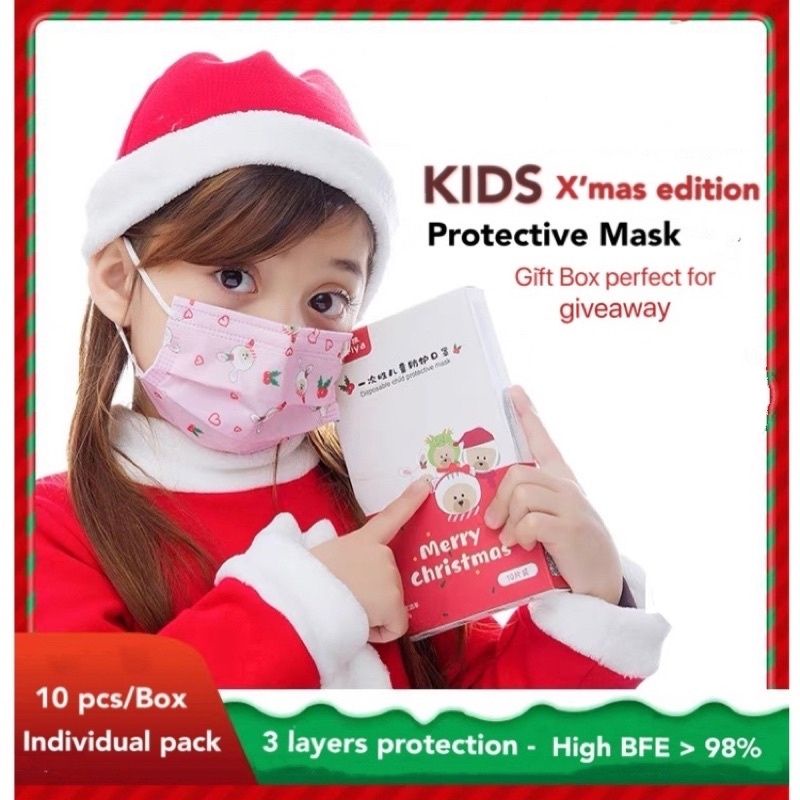 Masker earloop kids edisi X'mas