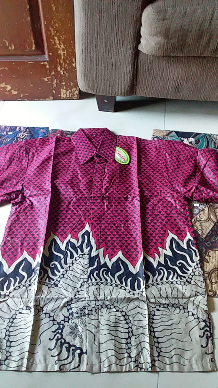 Size M L Xl Xxl Bswart Batik Hrb026 Kenongo Hem Batik Monochrome Semut Coklat Kemeja Batik Pria