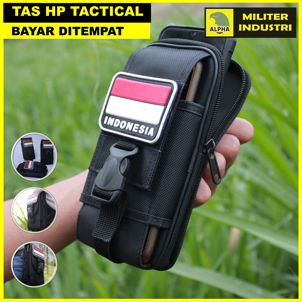 Sarung HP Tas Pinggang Tactical Satpam Security Polri Logo