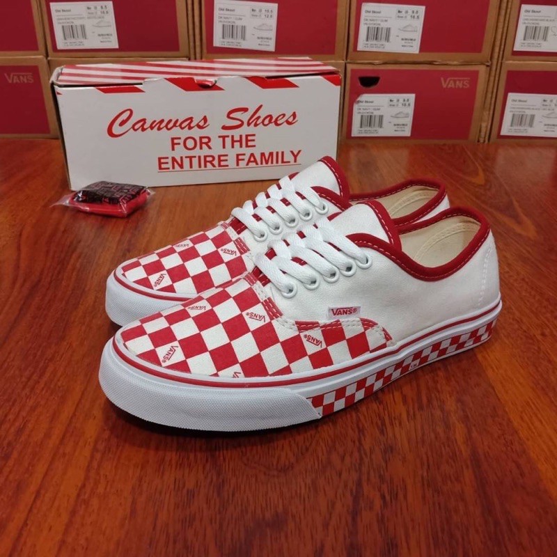 Vans Authentic Neighborhood Checkerboard Red White