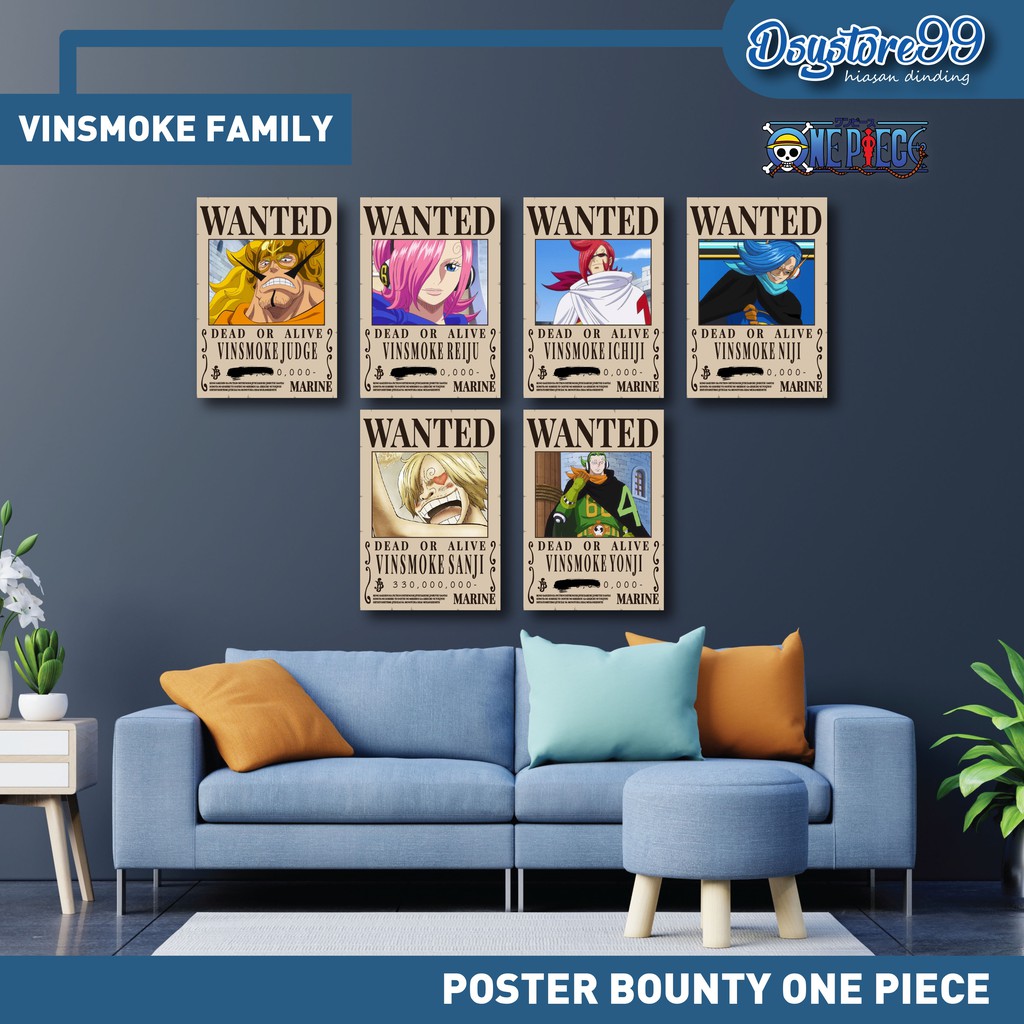 Poster Bounty One Piece 1SET KRU ISI 10PCS SIZE A4-VINSMOKE FAMILY
