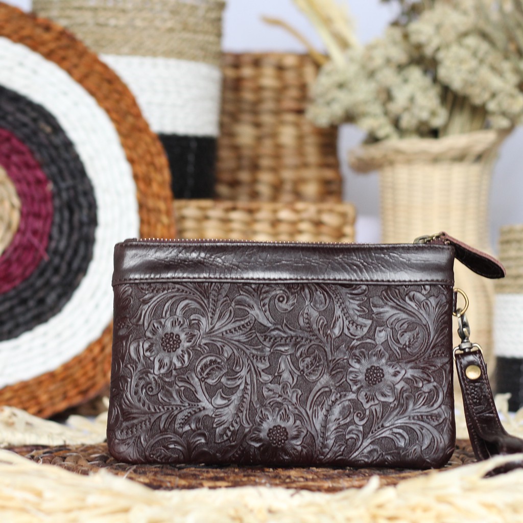 TERMURAH !! CLUTCH WANITA 100% KULIT ASLI LOVELY BATIK / FREE GRAVIR NAMA