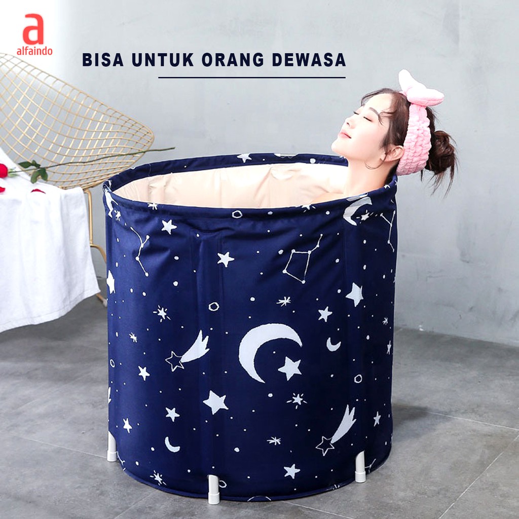 Folding Bathtub Portable Bak Mandi Lipat untuk Anak dan Dewasa UK 70 X 70 CM - CDLC-BM001