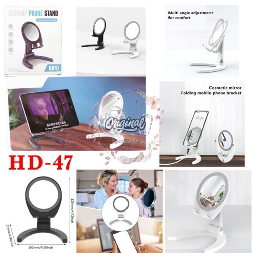 Desktop Stand Dudukan Handphone Lipat Portable Cermin Mirror OR581