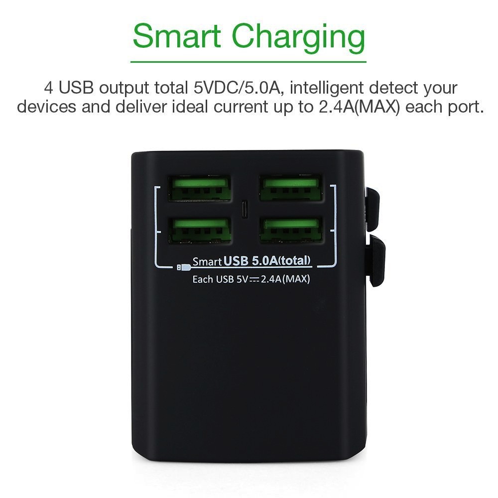 Universal Travel Adapter BST-631 - 4 Smart USB Charging Port 5A