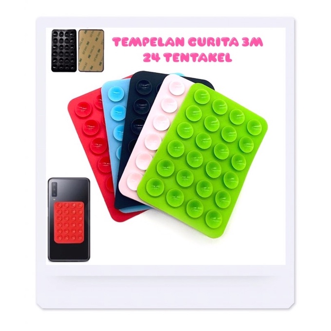 Tempelan Perekat Gurita 3M /Tempelan Gurita Perekat Hp Gojek Grab Tentakel Perekat Hp Holder Hp