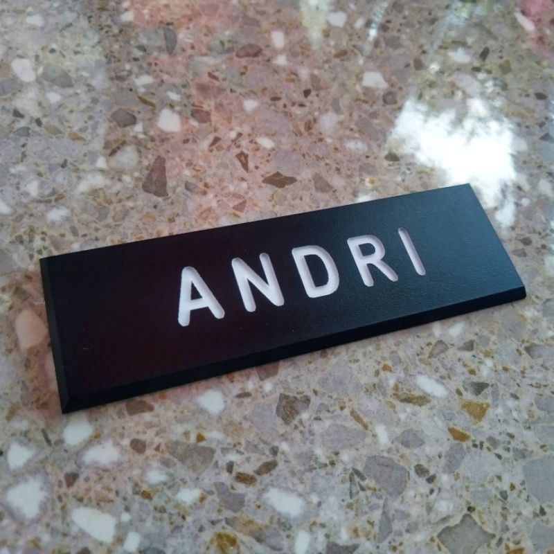 Name Tag Hitam Doff Besar #Name Tag Indonesia Berkualitas # Papan Nama Dada Indonesia